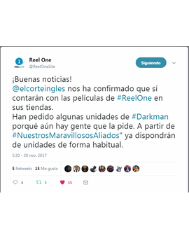 Las ediciones de Reel One llegan a ECI