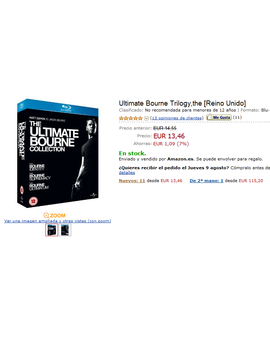 Trilogía Bourne en Amazon.es -13,46€-