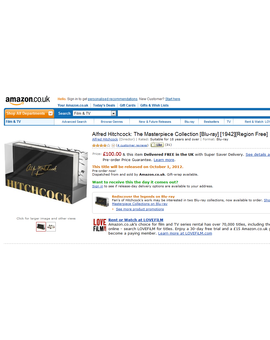 Alfred Hitchcock: La Colección pre-order en Amazon.co.uk 100 Libras