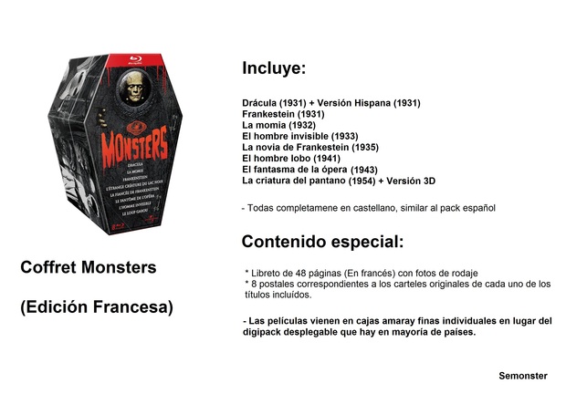 Ediciones recomendadas y extras: Coffret Monsters Classic
