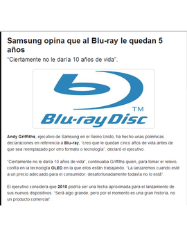 2008: La profecía de Samsung sobre el Blu Ray