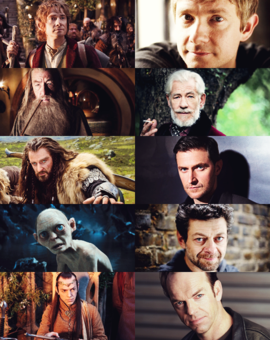 El Hobbit, los actores con y sin maquillaje.