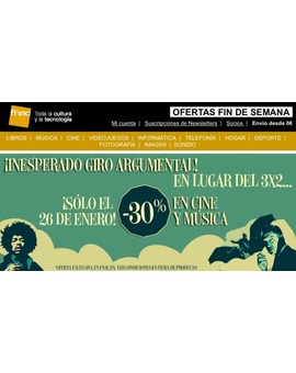 Este domingo 30% de descuento en fnac.es (cine y musica)