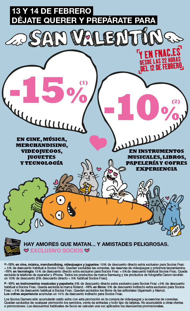 FNAC oferta especial San Valentín.