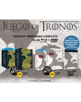 Oferta Fnac: 'Juego de tronos' T3 + disco extra.