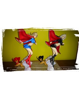 Supergirl and Evil Bishoujo Kotobukiya Figures