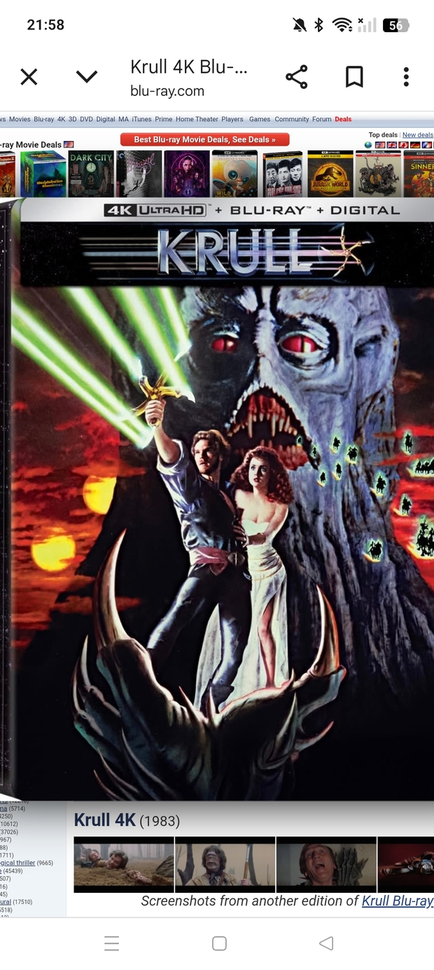 Krull, steelbook 4k en septiembre (usa)