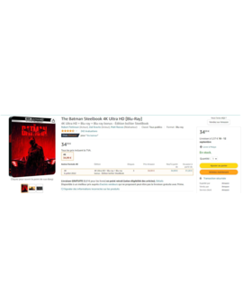 Steelbook THE BATMAN disponible en Amazon Francia. 