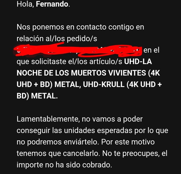 Cancelaciones Fnac