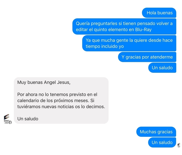 Respuesta de Sony sobre el quinto elemento