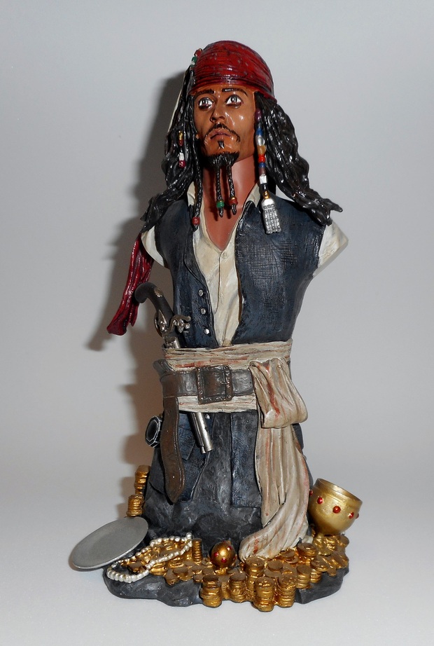 Busto Piratas Del Caribe Jack Sparrow 