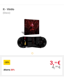 BSO en doble vinilo de la película It a 3,99€ en Fnac.es