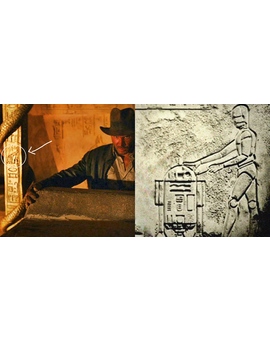 Genial guiño a C-3PO y a R2 D2 en escena de "En busca del Arca perdida"