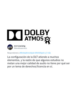 ¡Confirmado! Dolby Atmos no tiene pago por licencia para formato físico