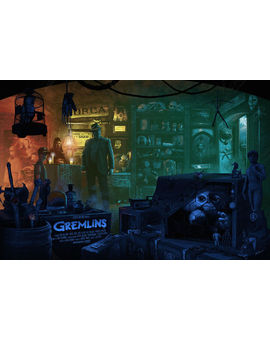 Este póster de Gremlins contiene 84 referencias al cine.  ¿Puedes encontrarlas?