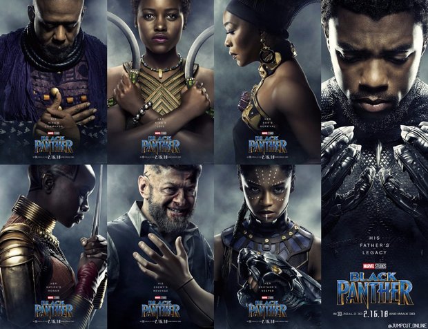 Pósters centrados en los principales personajes de Black Panther 
