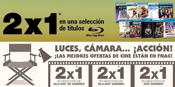 2x1 Fnac en casi todo el catálogo de Sony/Universal/Paramount/Vértigo