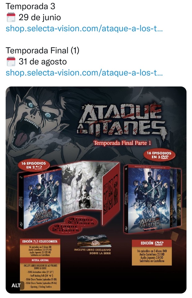 Fechas confirmadas por Selecta para Ataque Titanes