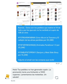 Me quedo sin cupones Fnac