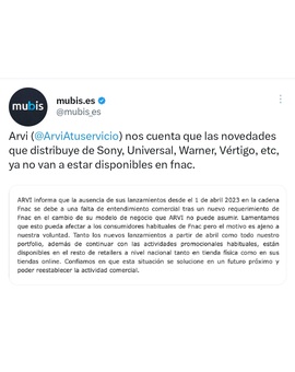 Las novedades de Sony, Universal, Warner, Vértigo no estarán en Fnac
