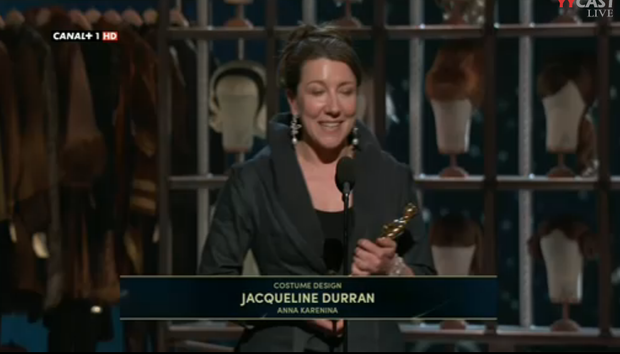 Mejor diseño de vestuario para  Jacqueline Durran por Anna Karenina