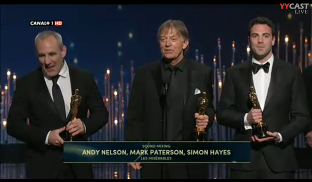 Oscar mejor sonido: Andy Nelson, Mark Paterson y Simon Hayes «Los miserables»