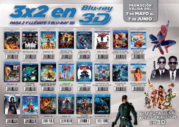3x2 en blu-ray 3D (del 7 de mayo al 7 de Junio)