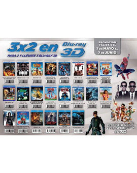 3x2 en blu-ray 3D (del 7 de mayo al 7 de Junio)