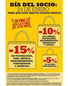24 Enero: Dia socio Fnac (-15% +  3x2)
