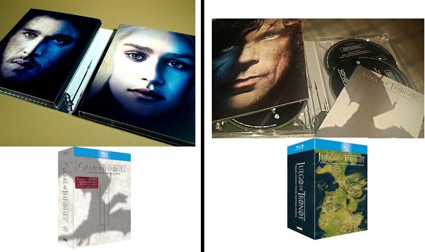 Advertencia: Los Digipack del cofre con las 3 temporadas de Juego de Tronos, vienen con menos palas
