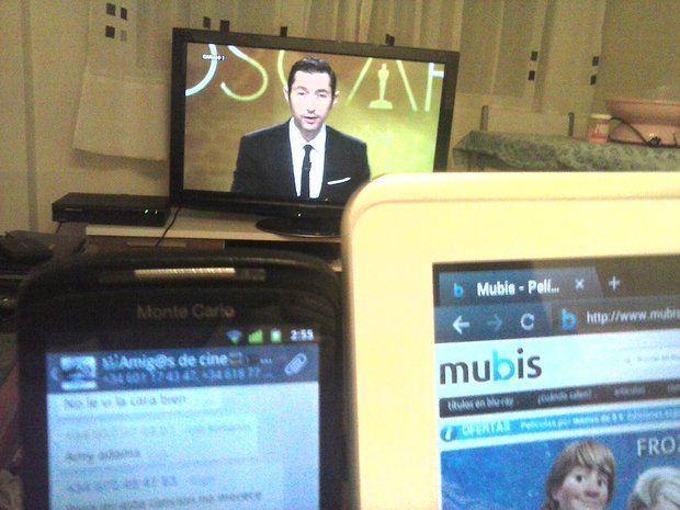 viendo los oscars con amigos de mubis