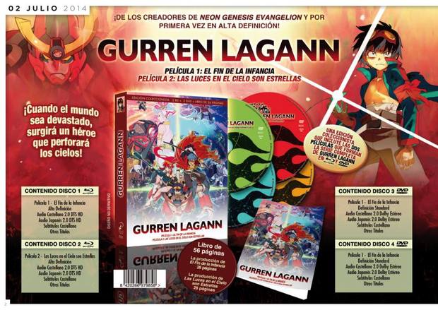 Las películas de Gurren Lagann en blu-ray