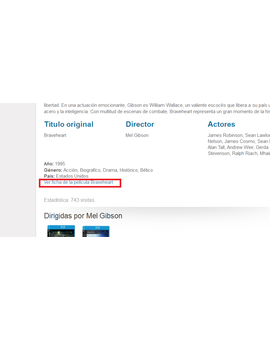 ...y otra de las novedades: enlace a las fichas de la películas