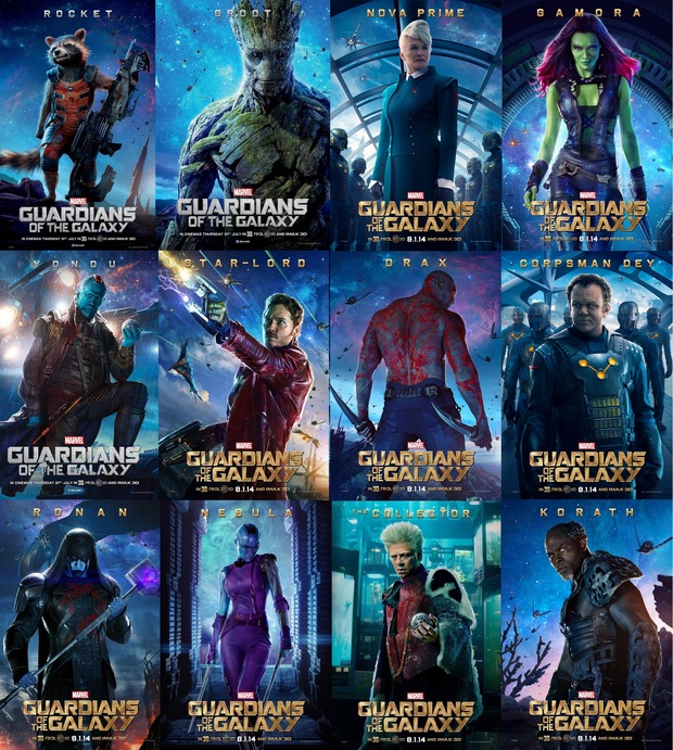 Galería de posters de los personajes de Guardianes de la Galaxia