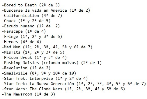 Series incompletas finalizadas