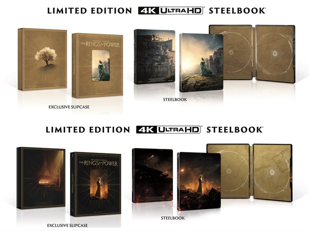 Ediciones steelbook de los anillos del poder con funda
