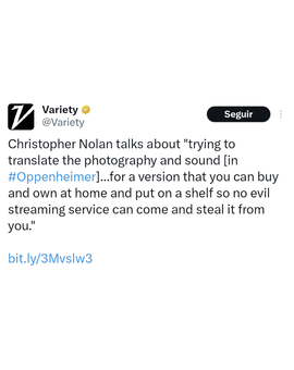 Nolan se reafirma respecto al streaming