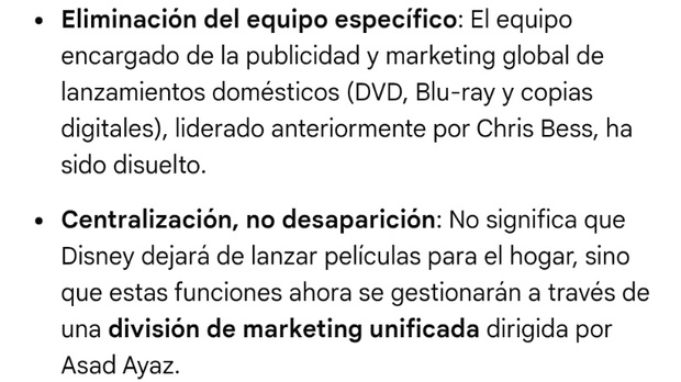 Cambios en Disney...
