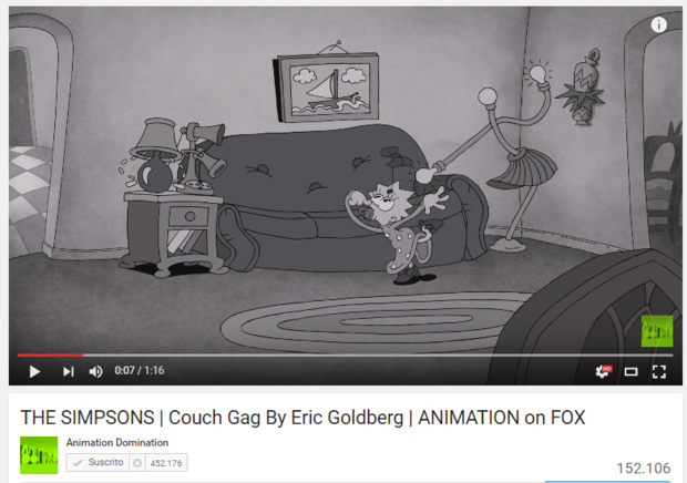 Simpsons Couch Gag de Eric Goldberg (homenaje a Disney)