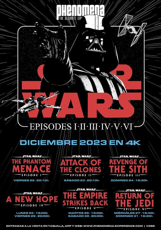 La saga galactica a 4K estas navidades en Phenomena