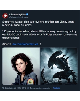 Va a volver Sigourney Weaver como Ripley?