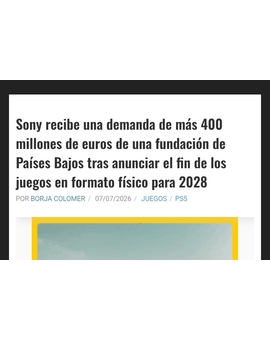 Sony recibe una demanda de más 400 millones tras anunciar el fin de los juegos en formato físico