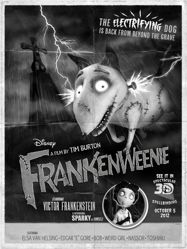 Nuevo póster de 'Frankenweenie' de Tim Burton en la Comic-Con.