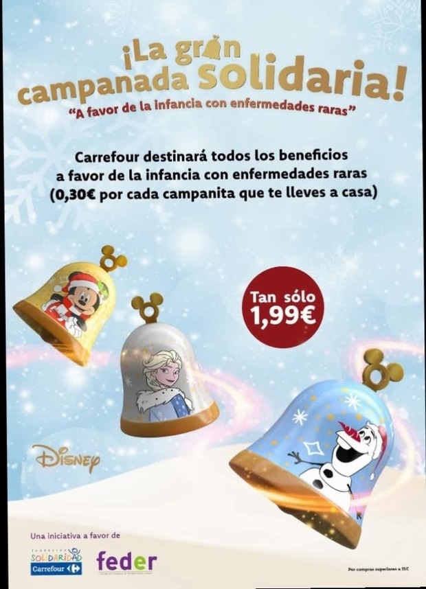 Campanitas solidarias de Disney en Carrefour
