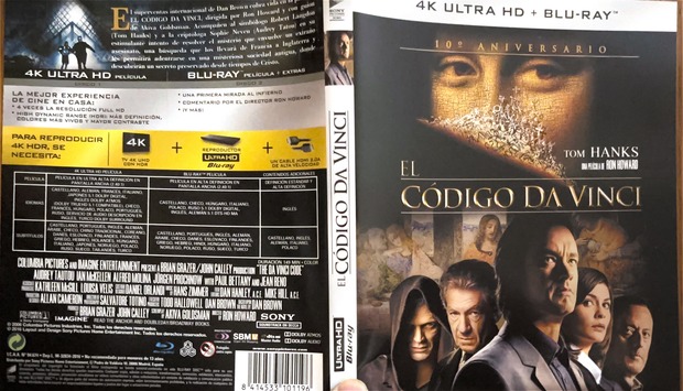 Caratula del 4K de "El código DaVinci "