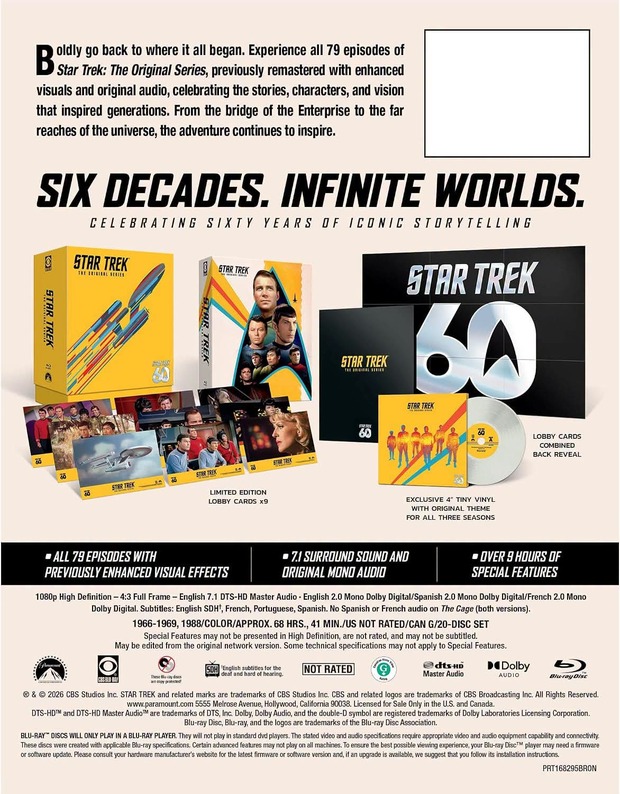 "Star Trek. The Original Series". Edición Coleccionista 60 Aniversario (USA).