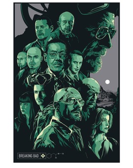 ESTUPENDA ILUSTRACION DE LA YA MITICA ,SERIE DE CULTO " BREAKING BAD"