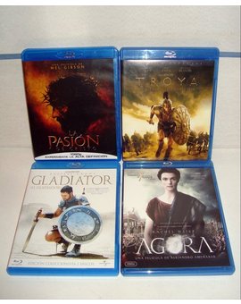 LA PASIÓN DE CRISTO, TROYA, GLADIATOR y AGORA (bluray dvdgo.com 2x1 5€ cada peli)