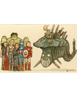 Los Vengadores (Acuarela de Scott C.)