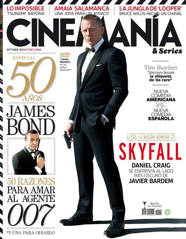 Portada Octubre de Cinemania, preparando motores para el estreno de Skyfall